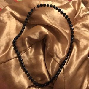 Navy blue beaded necklace